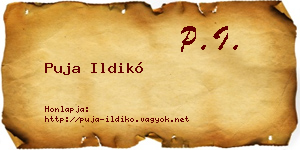 Puja Ildikó névjegykártya